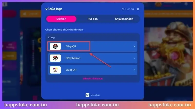 Ưu tiên phương thức 3Pay QR